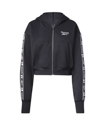 Casaco de fato de treino Reebok Tape Pack Full Zip W Preto