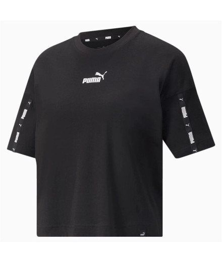 T-shirt preta Puma Power Tape Crop W