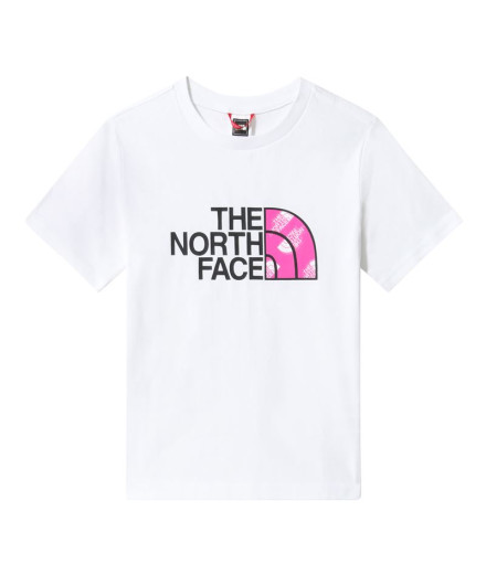 T-shirt The North Face Easy Girl Branco Rosa