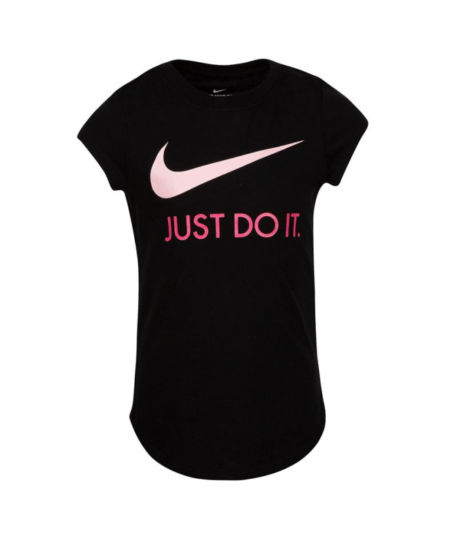 Camiseta Nike Menina Swoosh JDI cor-de-rosa