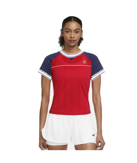 Camiseta tênis Nike Court Mulher de Dri-Fit Slam Red