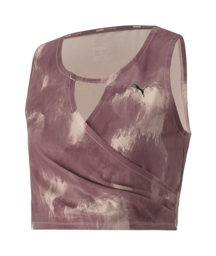 Top Puma Studio Crop Mulher Roxo