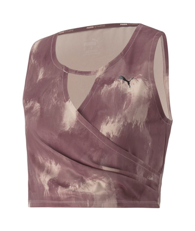 Top Puma Studio Crop Mulher Roxo