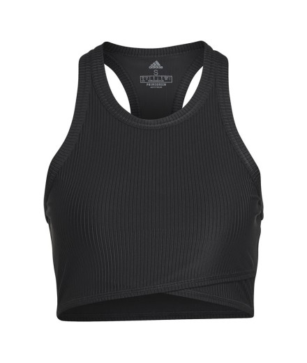 Top adidas Yoga Studio Wrapeed Rib Women's Preto