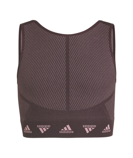 Top de fitness adidas Aeroknit Seamless Menina Roxo