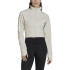 Casaco de ioga adidas Aeroready Studio Bege Casaco de ioga para mulher