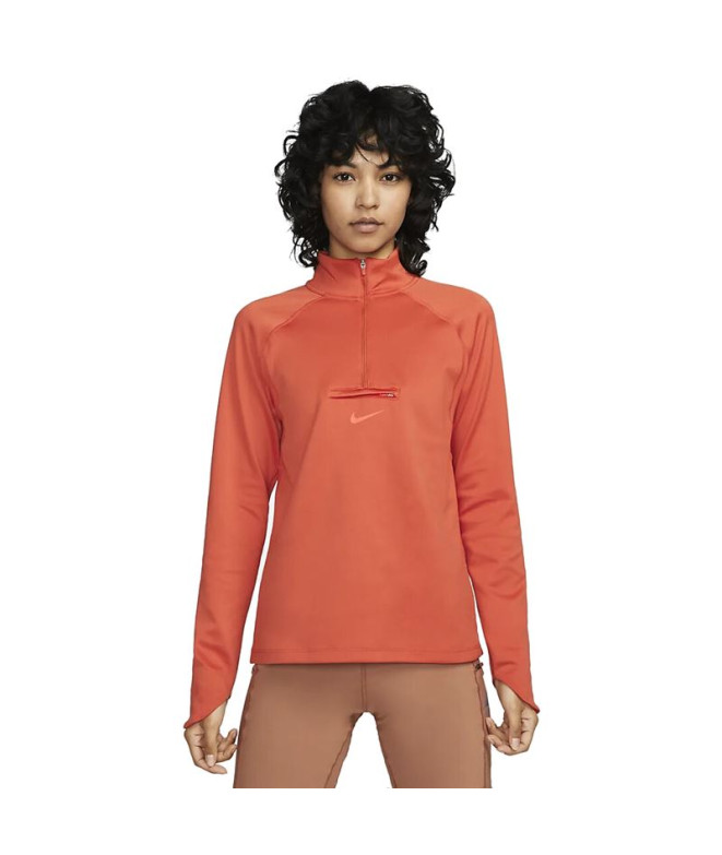 Camiseta trail Nike Manga comprida laranja...