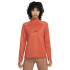 Camiseta trail Nike Manga comprida laranja Dri-FIT Element Mulher