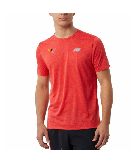 Camiseta New Balance Impact Run laranja Homem