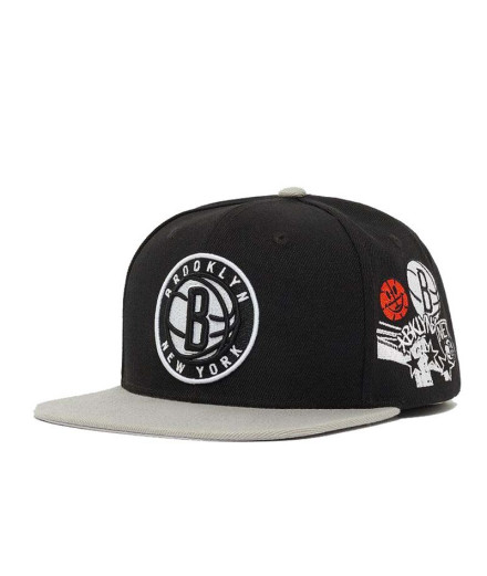 Boné basquetebol de Mitchell & Ness Brooklyn Nets preto