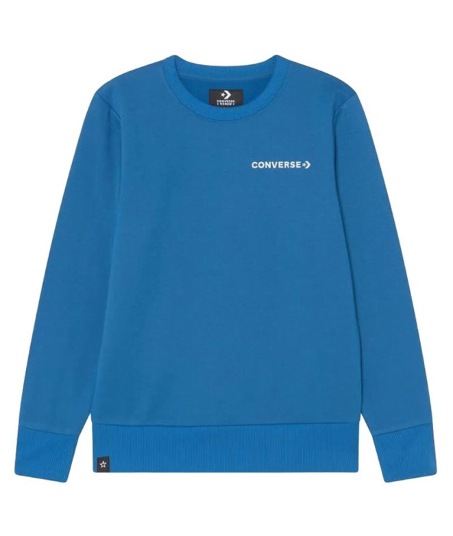 Moletom Converse WordMark Crew azul Infantil
