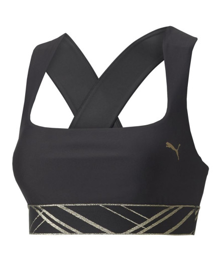 Soutien desportivo Puma Mid Impact Deco Glam preto...
