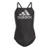 Fato de banho adidas Fato de banho preto com logótipo grande para menina