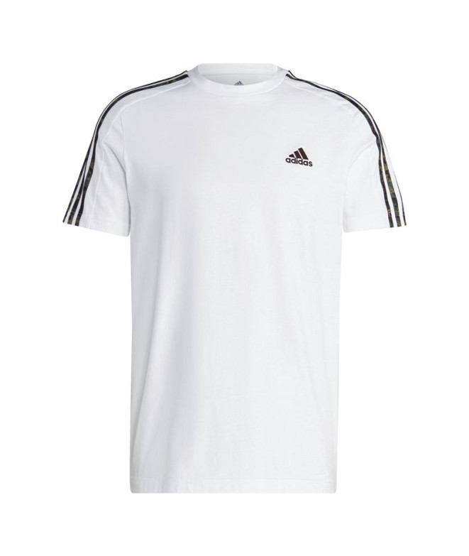 Camiseta adidas Essentials Single 3S Branco Homem