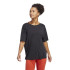Top de ioga adidas Studio Oversized Preto T-Shirt de ioga para mulher