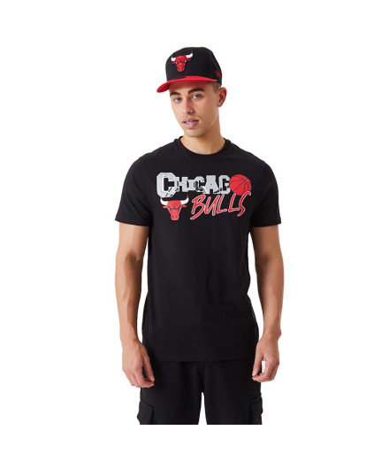 New Era T-Shirt NBA Infill Graphic Chicago Bulls Preto...