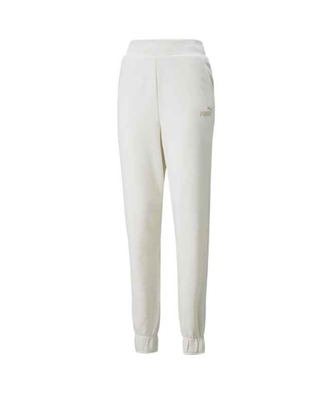 Calça Puma Ess+ Embroidery High Branco Mulher