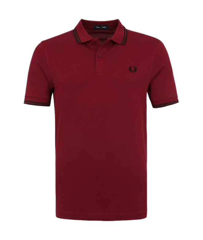 Fred Perry Camisola pólo com duas pontas vinho...
