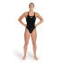Fato de banho de natação Arena Fato de banho de equipa Fato de banho de natação para mulher Preto/branco