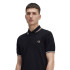 Polo Fred Perry com duas pontas para homem Preto
