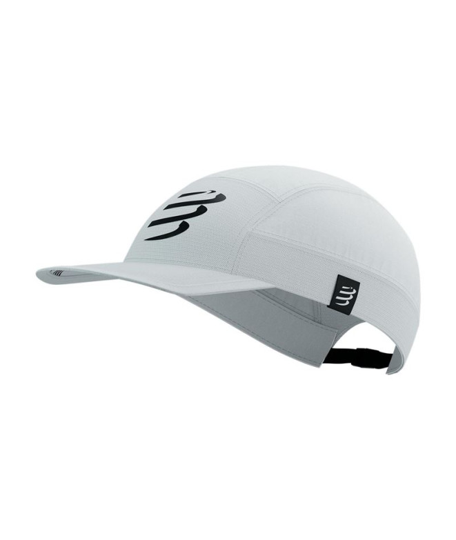 Boné Running leve Compressport 5 Panel Branco