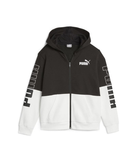 Casaco Puma Power Colorblock Infantil Preto/Branco