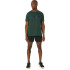 T-shirt de fitness para homem com o logótipo grande da ASICS Rain Forest/ Black