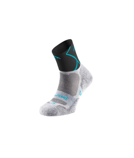 Meias de Trail Lurbel Track Four Cinza Gelo/Turquesa