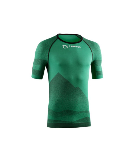 T-Shirt running Lurbel Spirit Manga curta Verde Golfe/Preto