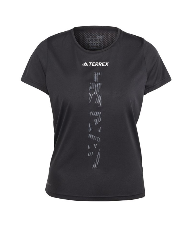 Camiseta de Trail adidas Camisa Agr Mulher Preto