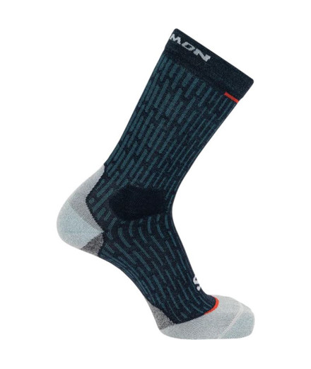 Meias de Running Salomon Ultra Glide Crew-Black-High Risk...