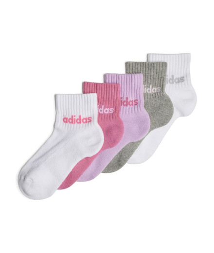Meias adidas Lin Ank 5P Infantil Branco