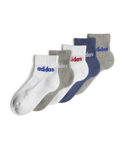 Meias adidas Lin Ank 5P Infantil Branco