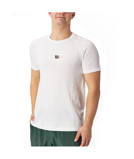 Camiseta Pádel Wilson por Team Seamless Crew Branco Homem