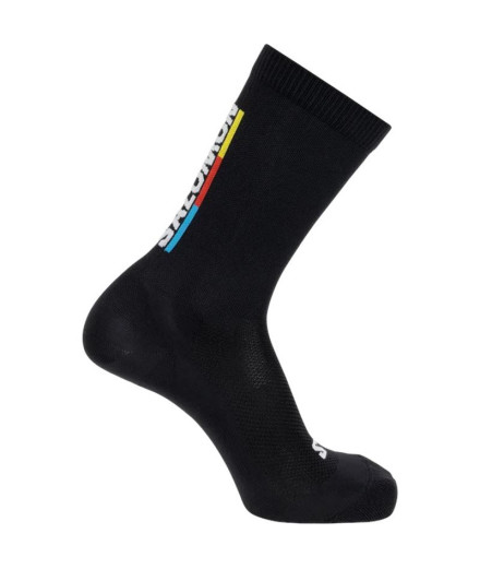 Meias by Running Salomon Pulse Race Flag Crew Preto