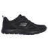 Sapatilhas Skechers Summits-Suited Mulher Couro preto/ Malha/ Guarnição Duraleather