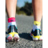 Meias de Running Compressport Pro Racing v4.0 Run Low Branco/Amarelo/Rosa
