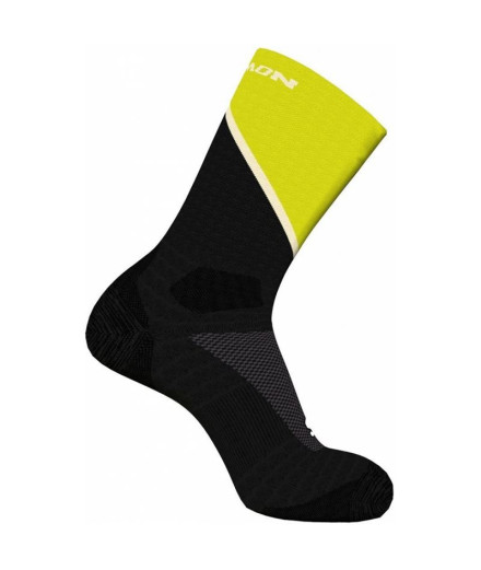 Meias de Trail Salomon Pulse Crew Preto/Amarelo