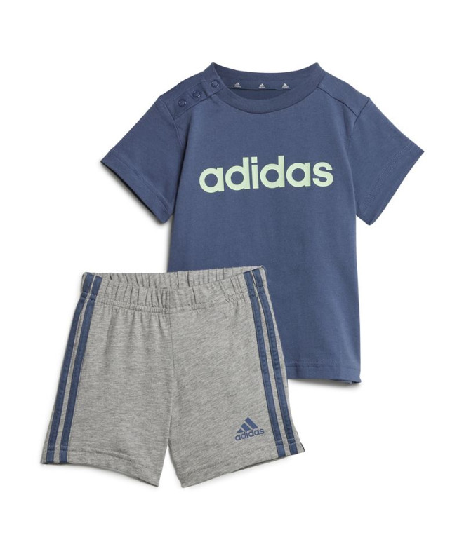 Conjunto adidas I Lin Co Set Infantil Azul/Cinza