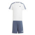 Conjunto adidas 3Bands Infantil Branco Azul