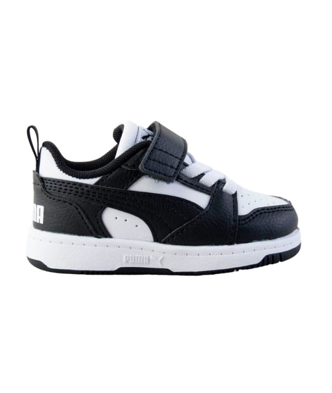 Sapatilhas Puma Rebound V6 Infantil Branco Preto