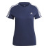 Camiseta adidas Essentials 3-Stripes Mulher Azul