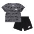Conjunto Nike Sportswear Club Aop Short Set Menino Preto