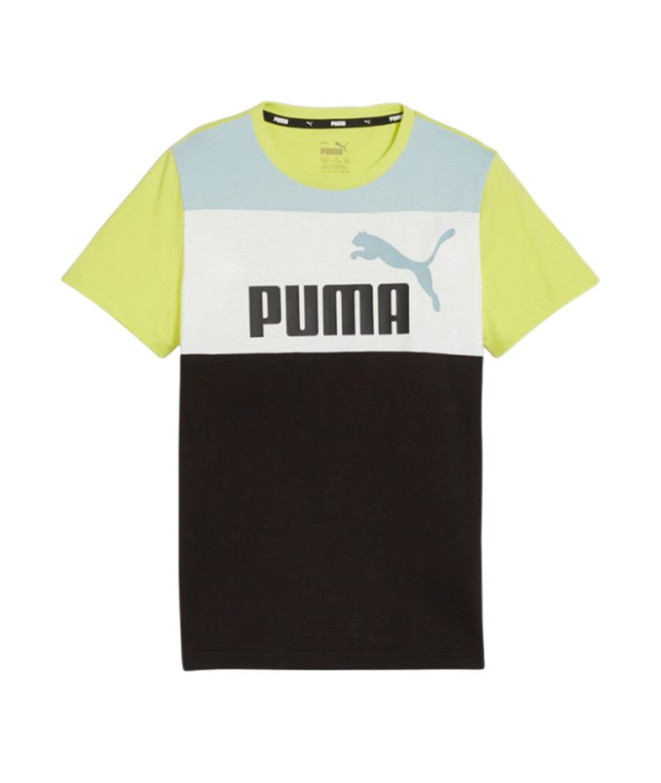 Camiseta Puma Essential BLOCK Preto/Amarelo...