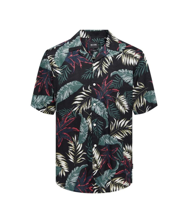Camisa Only & Sons Corte Regular Colar Cubano...