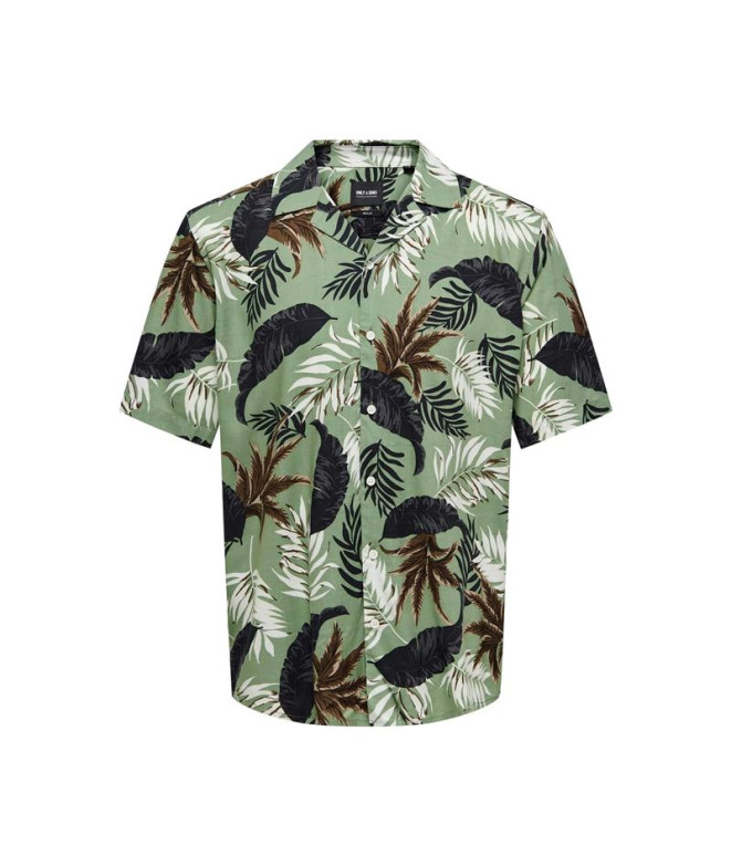 Camisa Only & Sons Regular Fit Cuban Collar...
