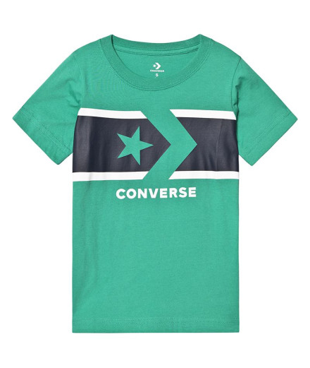 T-shirt com riscas no peito e estrela Chevron