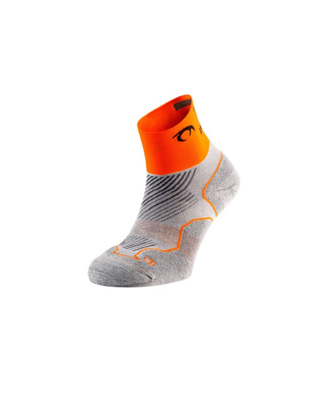 Meias de Lurbel Distance Three Cinza Gelo/Laranja