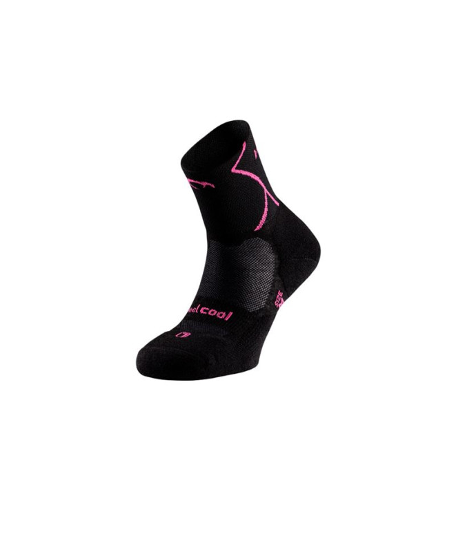 Meias de Trail Lurbel Track Four Preto/Fúcsia