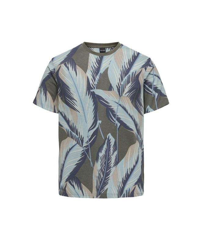 Camiseta Only & Sons Onskobe Reg Folha de...